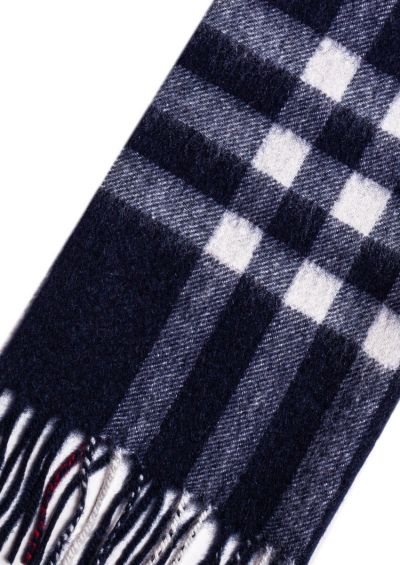 Cashmere Scarf - Navy & Red Check